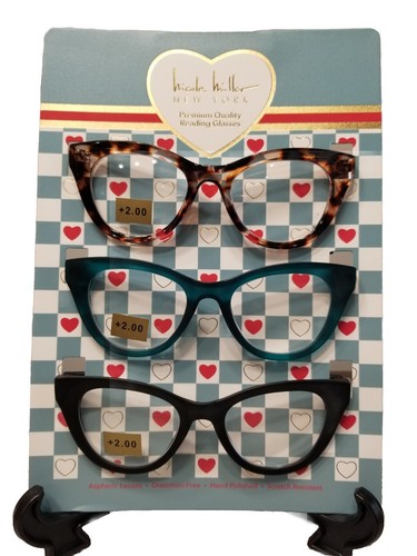 NICOLE MILLER 3-PACK Premium Quality Reading Glasses THICK FRAME Readers +2.00 - Picture 8 of 8