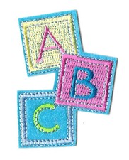 PATCH ABC BEBE ENFANT JAUNE ROSE BLEU ÉCUSSON BRODÉ THERMOCOLLANT CUSTOM DIY !