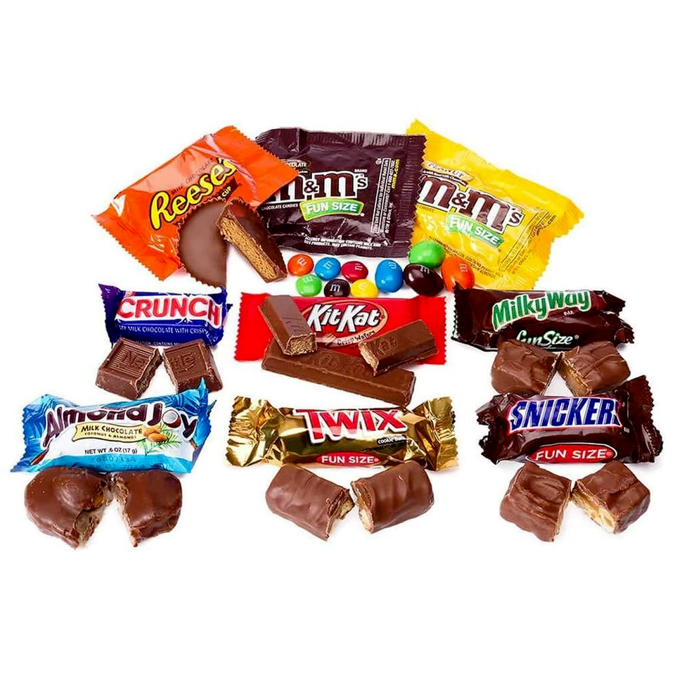 Fun Size Assorted Chocolate Bulk Mix Variety Pack - 2 Lb /3 Lb /4 Lb /5 ...