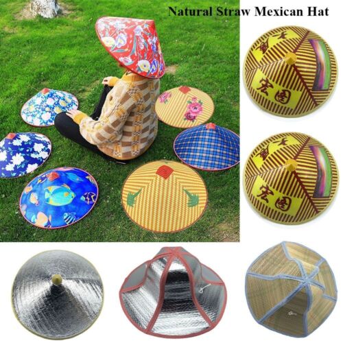 Chapeau de paille naturel réglable chapeau mexicain hommes femmes extérieur - Photo 1/16
