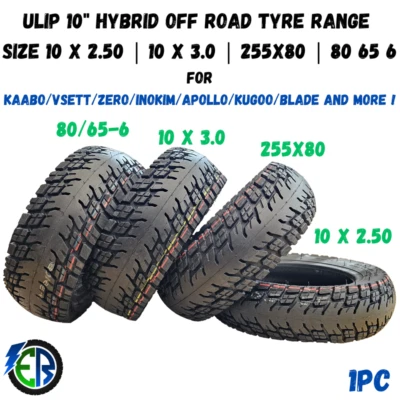 10x3. 80/65-6 255x80 ULIP Hybrid Reifen Offroad Kaabo Zero Kugoo Vsett NEU
