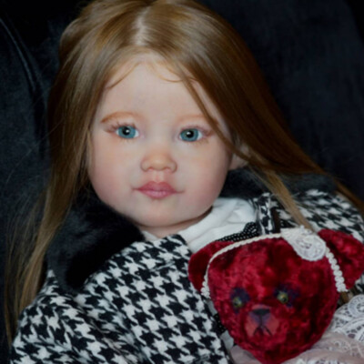 30inch Reborn Baby Doll Lovely Toddler Girl Hand-rooted Hair Handmade Toy Gift