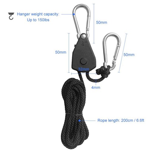 Cordón de polea ajustable con clip de cuerda para trinquetes de polea - Imagen 13 de 24