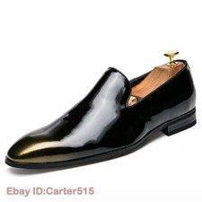 Mens Black Patent Leather Formal Tuxedo Slip On Dress Shoes Loafer US6.5-12
