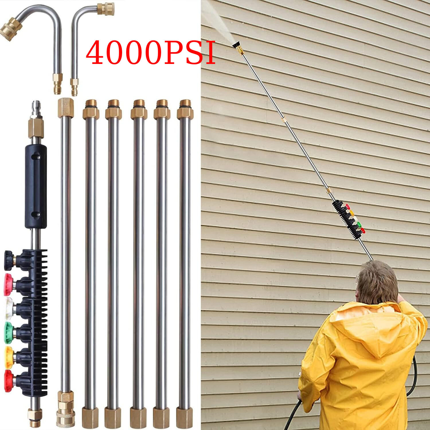 120 inch Pressure Washer Extension Wand, Replaceable Upgrade
