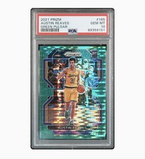 2021 Panini Prizm Austin Reaves Green Pulsar Rookie /25 PSA 10 Gem MT  (RC) #165