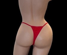 KMART PINK Red Satin Lace Nylon String Bikini Panties Women  s 7/L NWT