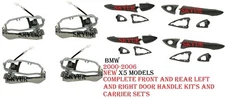 Front & Rear & Left & Right Door Handle Carrier & Handle Kit Set 00-06 BMW URO