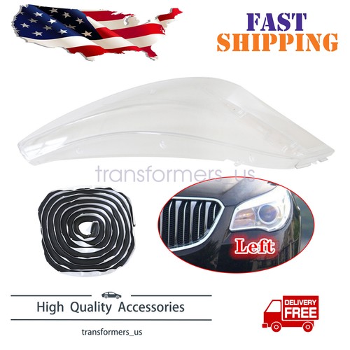 For Buick Enclave 20132017 Left Side Headlight Lens Cover+Sealant Glue