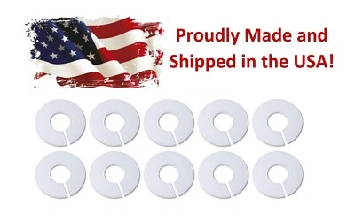 JSP MANUFACTURING® Plastic 10 Clothing White Blank Size Rack Ring Divider