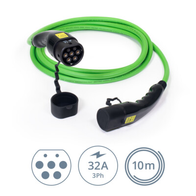 Ladekabel Typ2 32A 3-phasig 22 KW Mode 3 glatt 10 Meter Elektroauto E-Mobilität