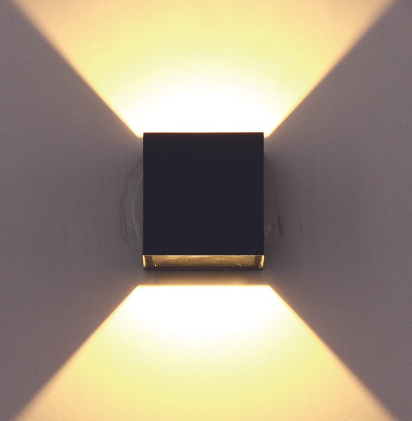 Aluminium Led Wandleuchte Tarent 6W Wandlampe In WüRfelform Schwarz 165Lm 3000K-image