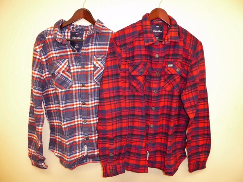 NEW- MEN'S SUPERDRY L/S MILLED FLANNEL 