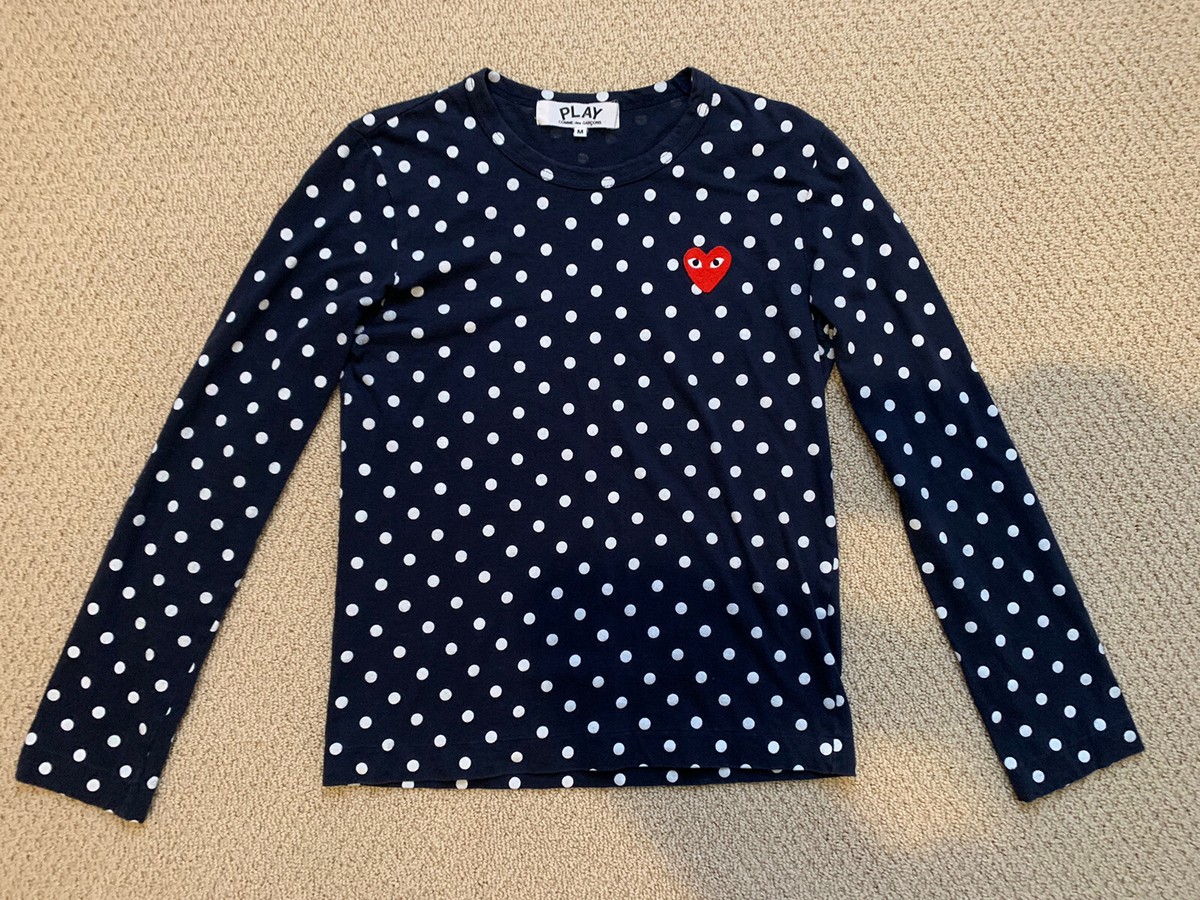 トップス COMME DES GARCON PLAY Dot L/S Tee Navy PLAY L/S Polka Dot T-Shirt (Navy) – COMME des GARÇONS Melbourne