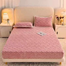 Fitted Sheet Warmth Skin-friendly Bed Sheet with Elastic Band Mattress Covers