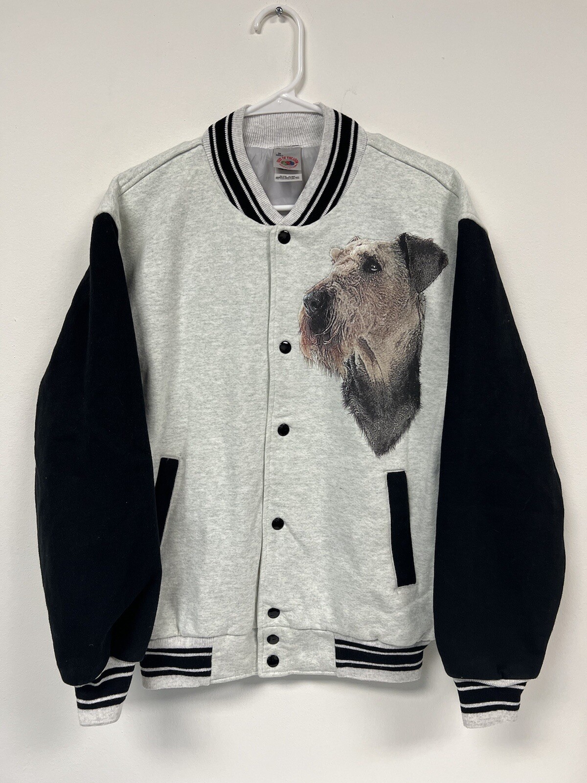 Vintage Schnauzer Dog Varsity Jacket Size Medium Adul… Gem