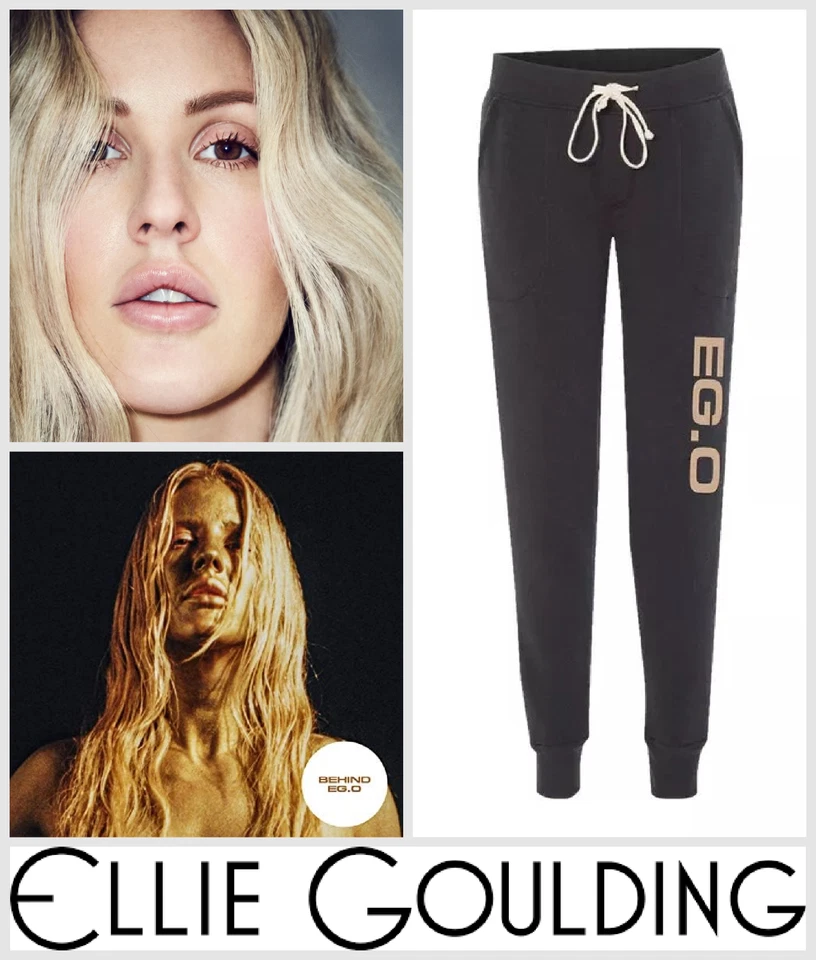 Ellie Goulding Joggers Size UK L EG.O Jogging Bottoms Organic Cotton - Black
