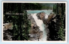 RPPC Athabasca Falls JASPER National Park CANADA UDB Postcard