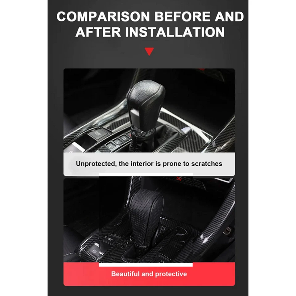 Cubierta protectora de engranajes de palanca de cambios manual para automóvil accesorios de cuero Foto 4 de 4