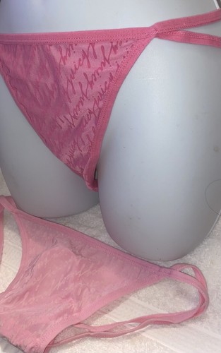 JUICY COUTURE 2 PIECE LOT BIKINI THONG PANTIES SISSY XL STRAPPY Pinks XL - Picture 6 of 6