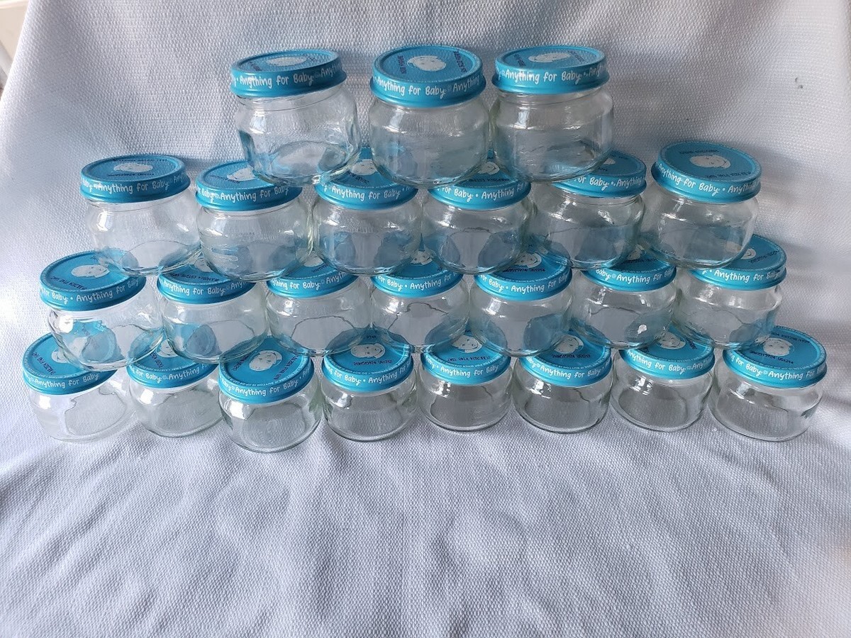 GERBER ounce EMPTY Baby Food Jars Lot of 24 Glass Jars w