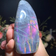 280g Natural Purple Labradorite Free Form Ornament Crystal Quartz Reiki 92mm