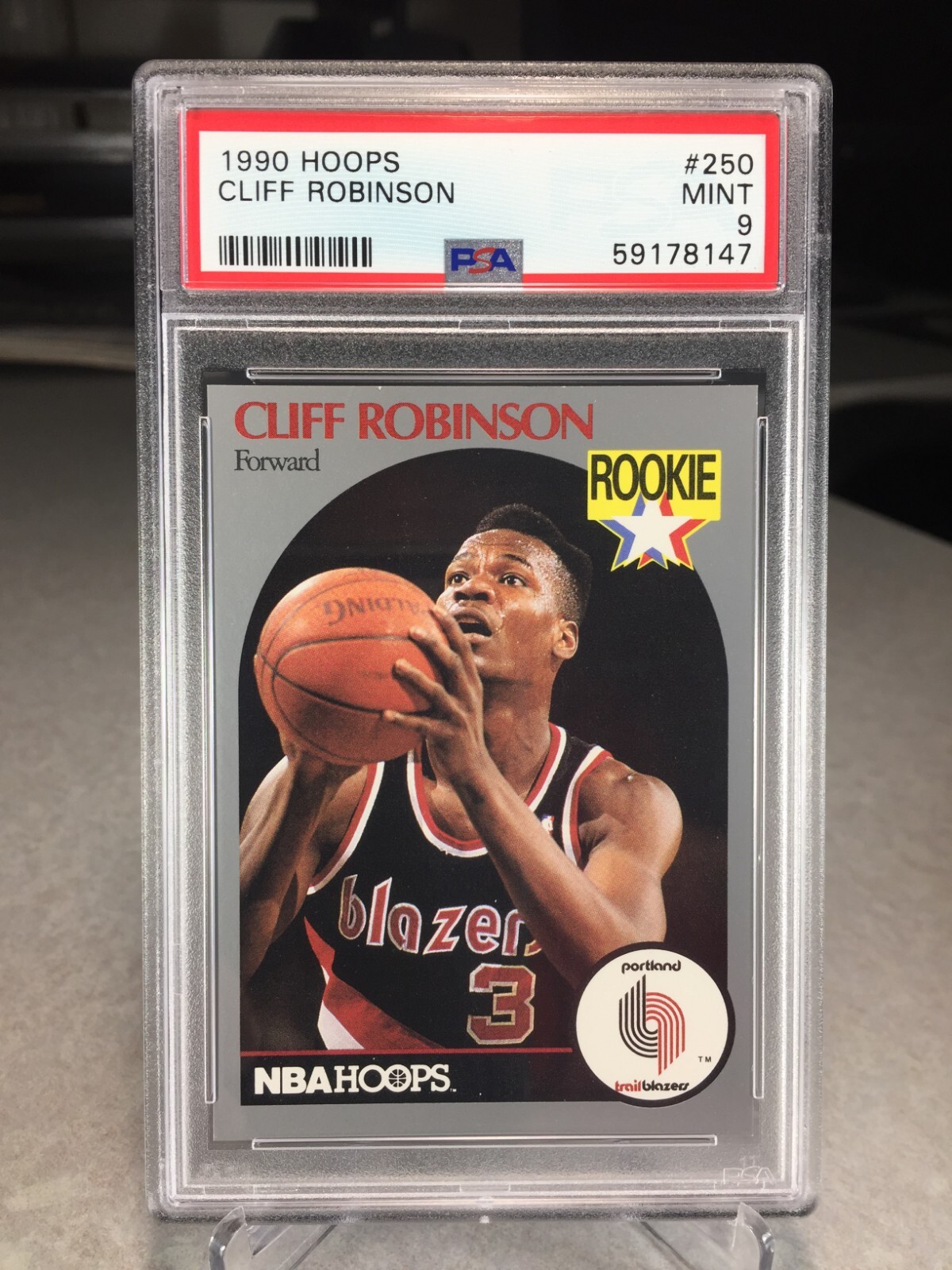 1990 Hoops Cliff Robinson Rookie #250 - PSA 9 - Portland Trail Blazers