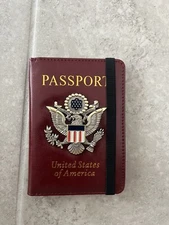 Slim Leather Travel Passport Wallet Holder RFID Blocking ID Card Cover US Brown