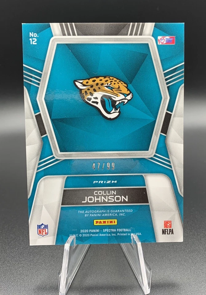 2020 Panini Spectra - Rookie Autographs Hyper #12 Collin Johnson /99 Texas RC - Image 2 of 2
