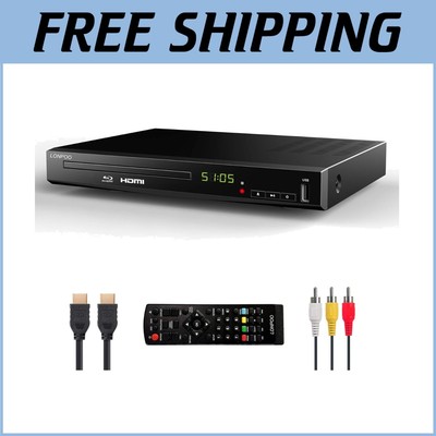 Multi-Functional Blu-Ray Disc Player: 1080p, USB & HDMI Connections, Lightweight
