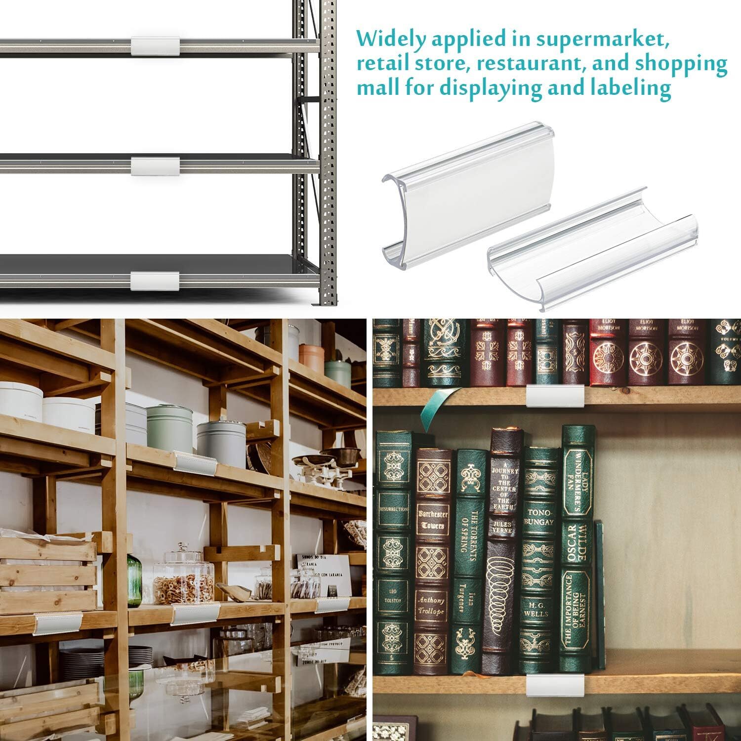 Plastic Shelf Label Tags Metro Shelf Label Holders (40 Packs) eBay