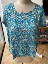 gorgeous MISTRAL ladies viscose printed blouse sz 12 scoop nk loose fit shortSLV