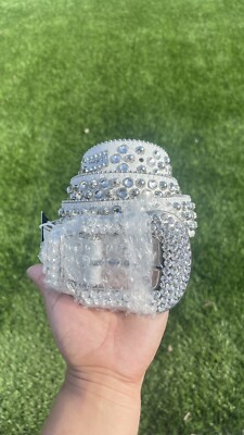 #ad #ad BB Simon Belt 2617 Lavasan White Clear 100% Authentic Size 28 44 $240.00