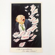 Cartolina satirica a colori  illustrata " Non ti arrabbiare, la vita è breve"