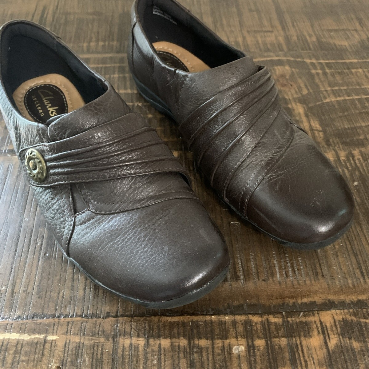 Clark Shoes Clarks Artisan Brown Leather Upper 6M flats w/ Single