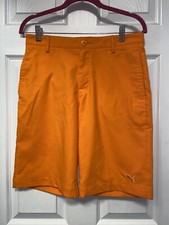 Puma Golf Youth Solid Tech Shorts Junior Collection Orange Size: Youth XL
