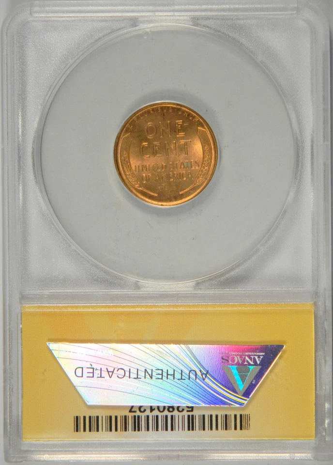 1947 LINCOLN CENT ~ DDO-005 DOUBLE DIE OBVERSE! ANACS MS64 RED! - Image 4 of 4