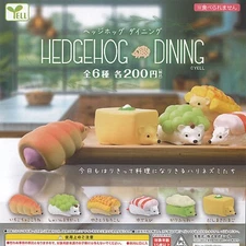 Hedgehog Dining Mascot Capsule Toy 6 Types Full Comp Set Gacha New Japan