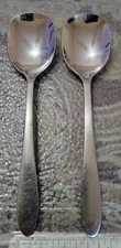 Oneida All American Glen Cove Satin Stainless SUGAR SPOONS 6” Set Of 2