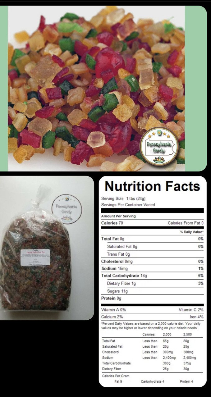 Paradise Mixed Candied Fruit. Mixed Fruit Peel Mix. Christmas Cake Peel