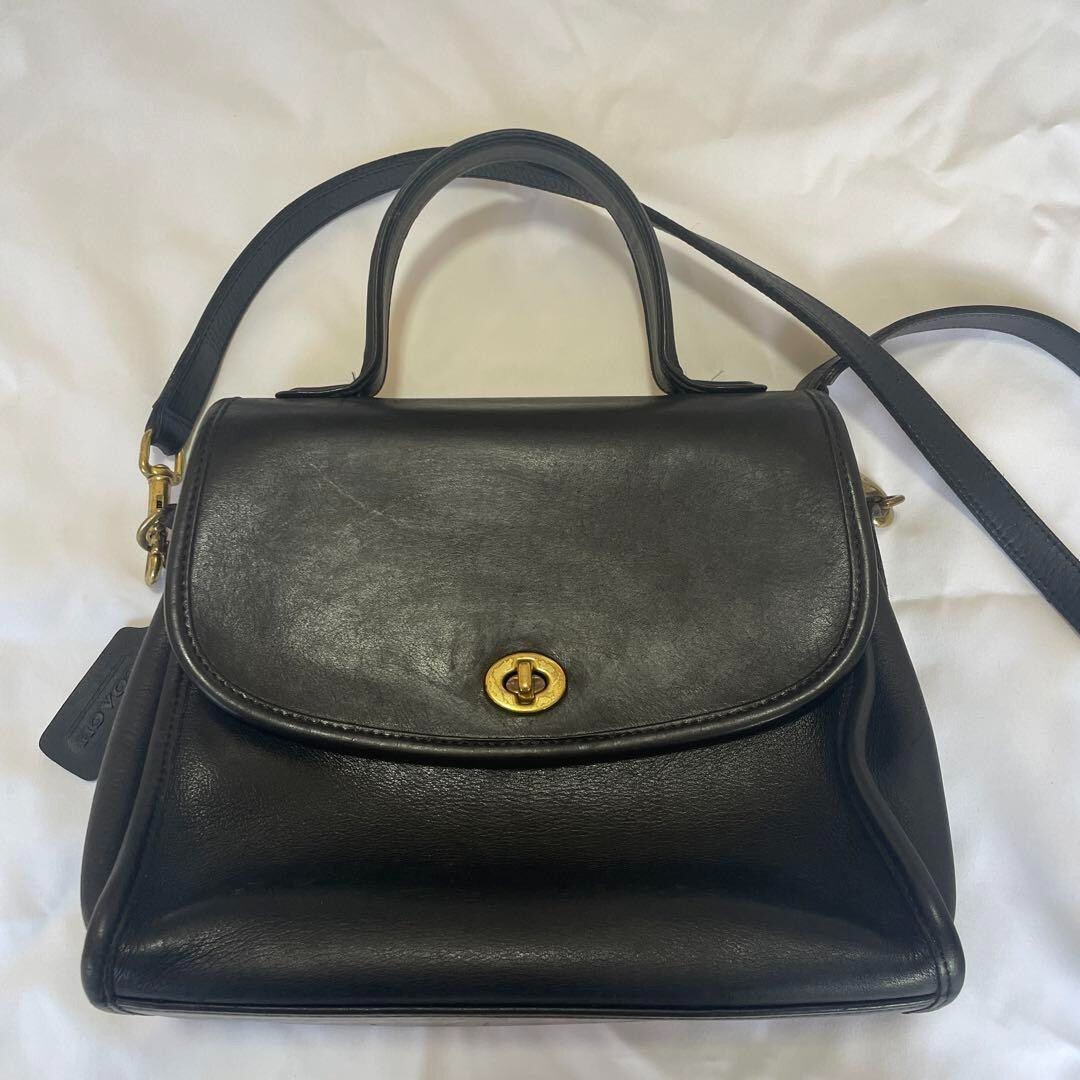 Extremely Rare Made In USA Old Coach 9977 2Way Shoulder Bag Black 