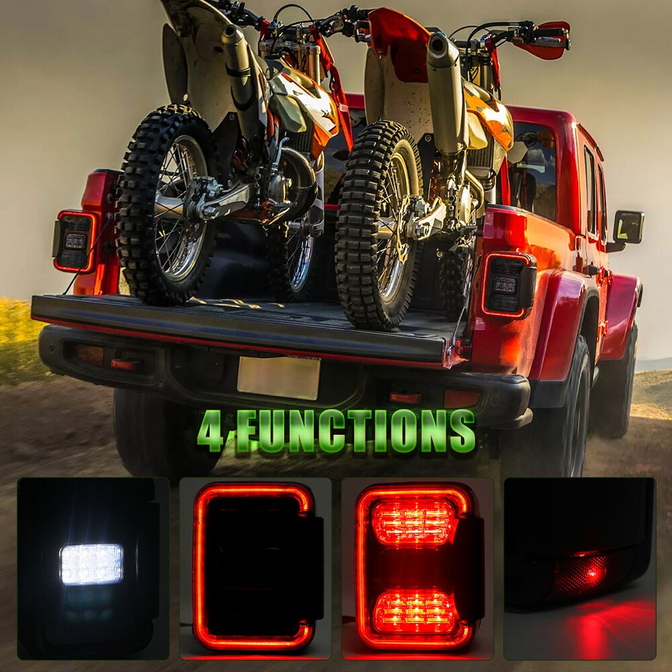 Savadi-Car Black Tail Light Lamp Cover Guards For Jeep Gladiator JT 2020+ – Set Of 2, Iron Construction