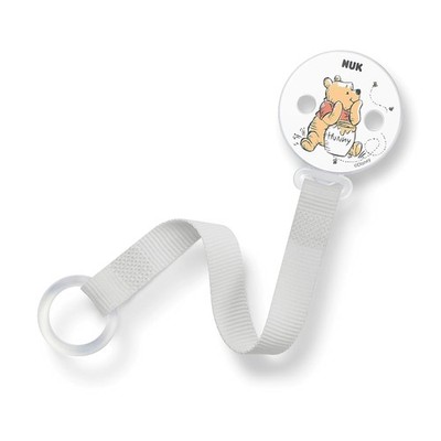 NUK Schnullerband Clip Winnie Robust Bruchsicher Universal Weiss 1Stk Set