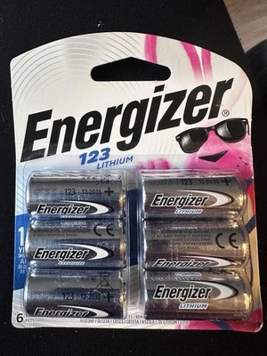 Energizer 123 Lithium Battery 3V 6 Pack Exp 12/2035 NEW Sealed