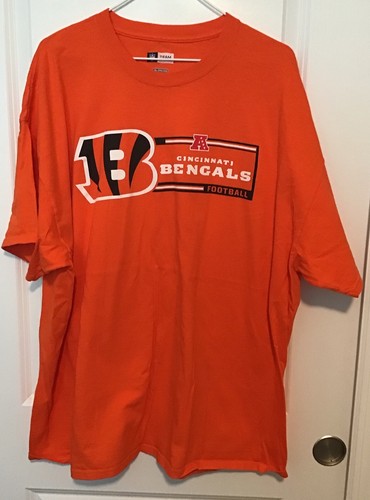 NFL Team Apparel Mens Cincinnati Bengals Orange T-shirt Size 2XL NWOT 