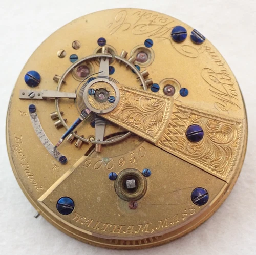 ANTIQUE 18s WALTHAM MODEL 1857 KEY WIND POCKET WATCH MOVEMENT