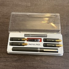 Vintage Osmiroid India Ink Drawing Set 22 Carat Gold Plated 4 Nibs