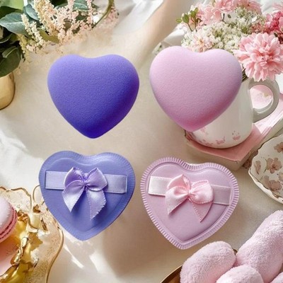 1/2/5pcs Heart Makeup Powder Puffs Dry Wet Combo Air Cushion Foundation Sponge