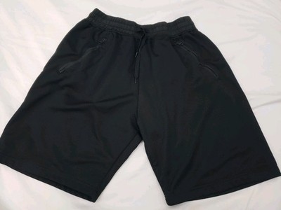 Kith Shorts Mens Med Black Active Mesh Drawstring Elastic Waist Zipper Pocket 