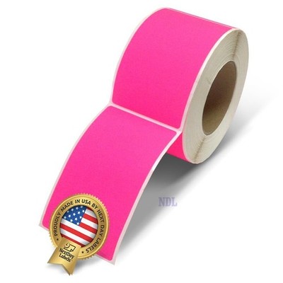 500 Rectangle Color Coding Stickers 3'' x 5'' - Fluorescent Pink Moving & Inventor